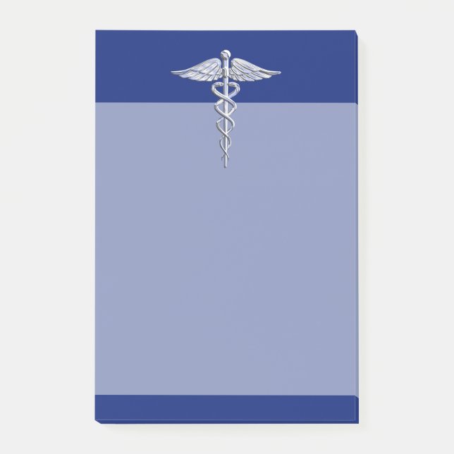 Symbol för lik Caduceus för krom medicinskt på Post-it Block (Framsida)