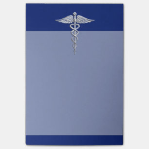 Symbol för lik Caduceus för krom medicinskt på Post-it Block