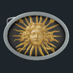 Symbol för Louis XIV Sol Kung<br><div class="desc">Symbol för Louis XIV Sol Kung (Roi Soleil) vid Chateau de Versailles grind med svart bakgrund</div>