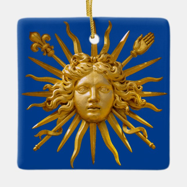 Symbol för Louis XIV Sol Kung Julgransprydnad Keramik (Framsida)