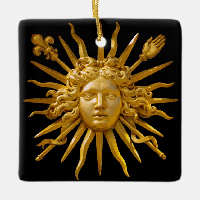 Symbol för Louis XIV Sol Kung Julgransprydnad Keramik (Framsida)