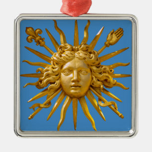 Symbol för Louis XIV Sol Kung Julgransprydnad Metall