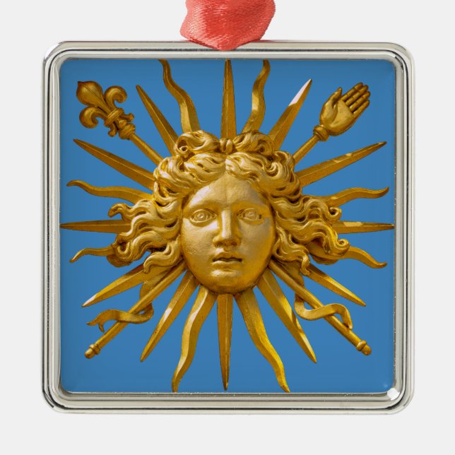 Symbol för Louis XIV Sol Kung Julgransprydnad Metall (Framsidan)