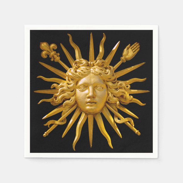 Symbol för Louis XIV Sol Kung Pappersservett (Framsidan)