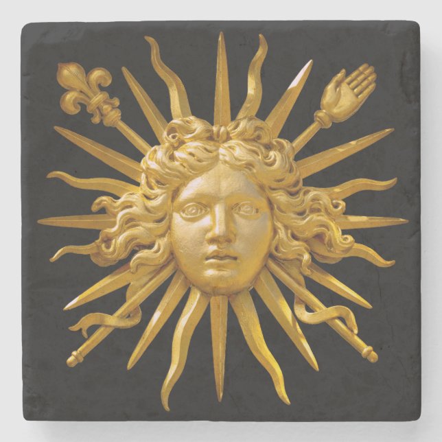 Symbol för Louis XIV Sol Kung Stenunderlägg (Framsidan)