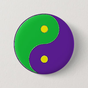 SYMBOL FÖR MARDI GRAS YIN YANG KNAPP