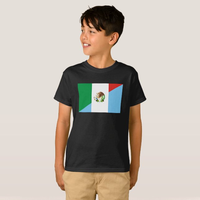 symbol för mexico guatemala halvt flaggaland tee shirt (Hel framsida)