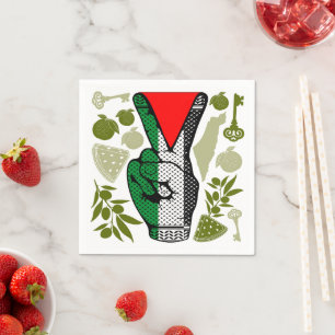 Symbol för motståndsröda triangeln för segertecken pappersservett