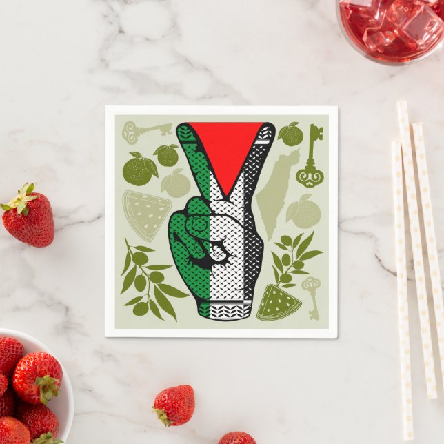 Symbol för motståndsröda triangeln för segertecken pappersservett (Insitu)