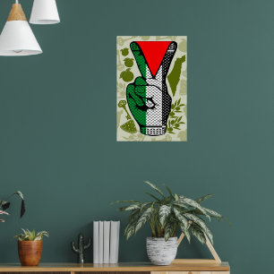 Symbol för motståndsröda triangeln för segertecken poster