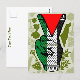 Symbol för motståndsröda triangeln för segertecken vykort