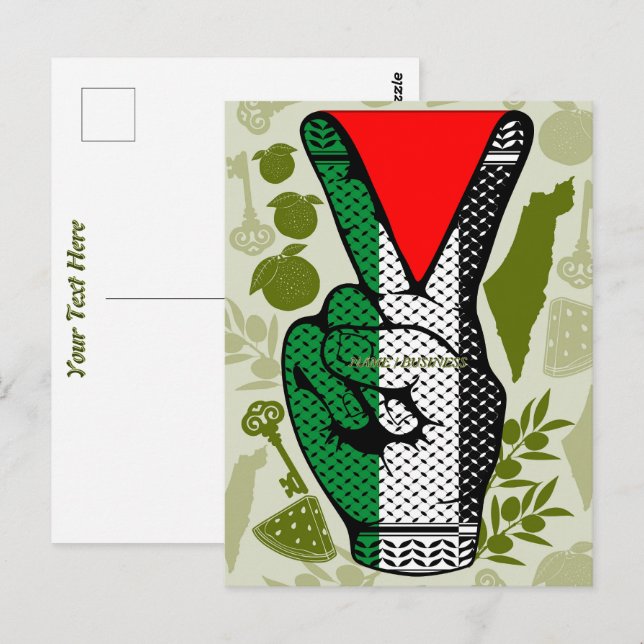 Symbol för motståndsröda triangeln för segertecken vykort (Fram/baksida)