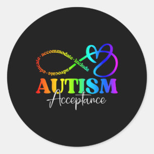 Symbol för mottaglighet för autism - oändlighet fö runt klistermärke