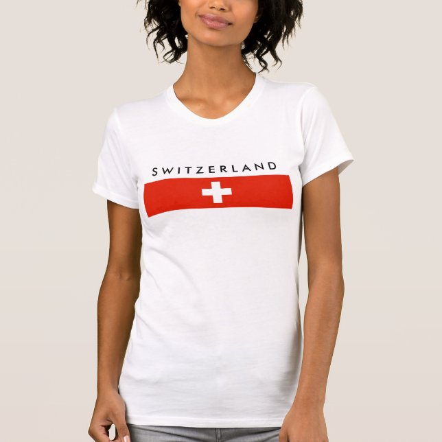 Symbol för nation för Schweitz landflagga T Shirt (Framsida)