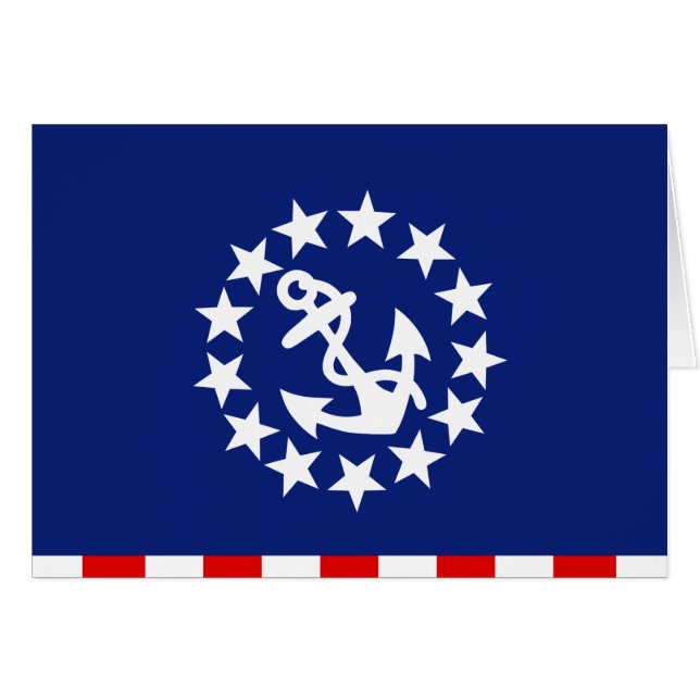 Symbol för Nautisk amerikansk Yacht Flagga Hälsningskort (Framsidan Horizontal)