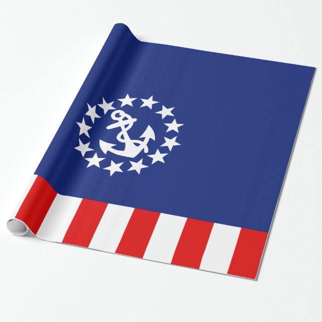 Symbol för Nautisk amerikansk Yacht Flagga Presentpapper (Utrullad)