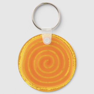 Symbol för Nine Ray Gult Spiral Sol Nyckelring