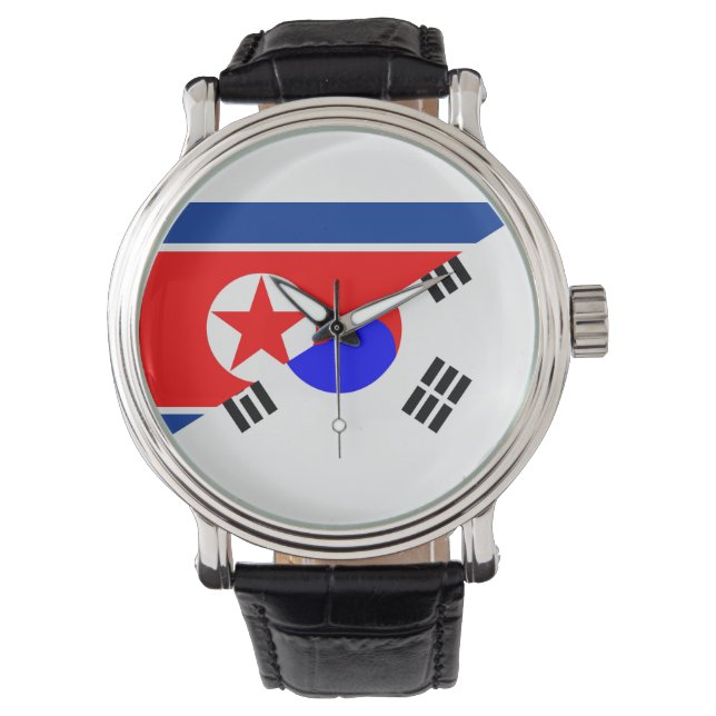 Symbol för Nordkorea-halva flagga land Armbandsur (Framsida)