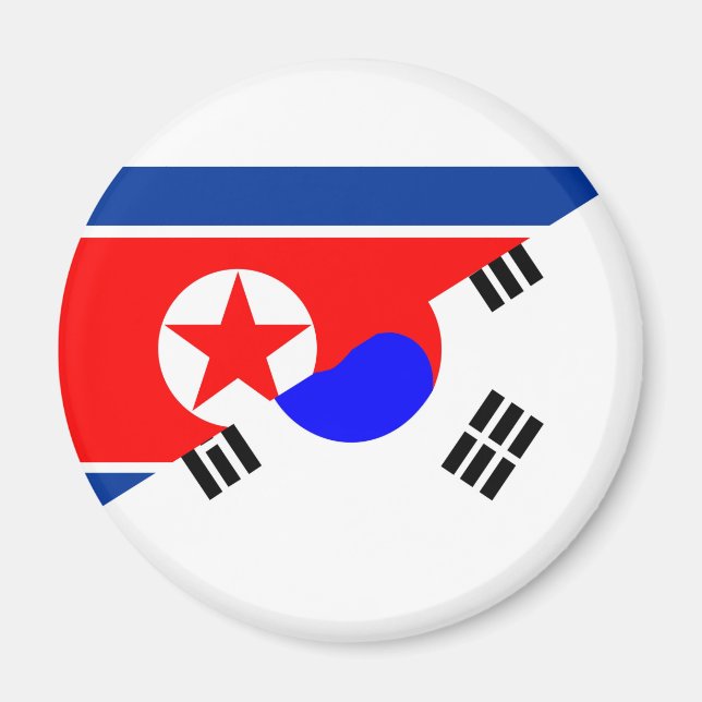 Symbol för Nordkorea-halva flagga land Magnet (Framsidan)