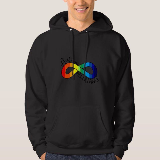 Symbol för oändlighet för autism accepterande av r hoodie (Framsida)