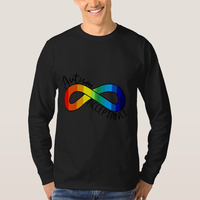 Symbol för oändlighet för autism accepterande av r t shirt (Framsida)