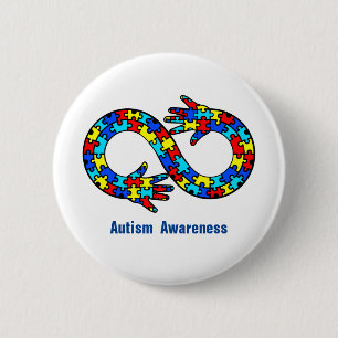 Symbol för oändlighet för Autism Awareness Jigszle Knapp