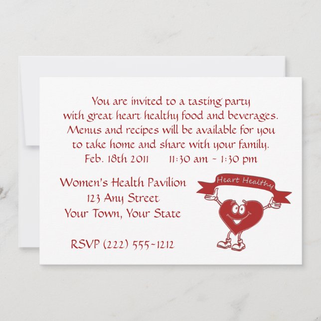 Symbol för ökad medvetenhet om hjärt- kardiologi inbjudningar (Framsida)