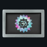 Symbol för OM AUM för lotusblomma för<br><div class="desc">* För symbollotusblomma för OM AUM en Mandala för vattenfärg på en svart bakgrundsrektangel formar bältet buckle.* Här för dig är en slående härlig ny lutad ned slå design för ålder metaphysically spiritually troligen som inspirerar meditation- och lugnbegrundande. Den kan göra en perfekt gåva för vänner och familj. Den kan...</div>