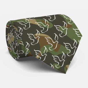 Symbol för PEACE DOVE - Grönt Camouflage Slips