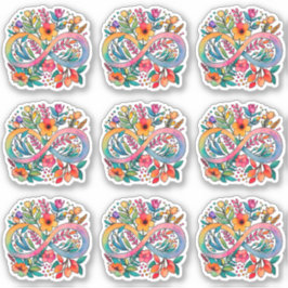 Symbol för regnbågsblomma | Godkännande av autism Klistermärken