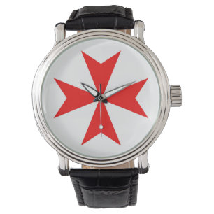 symbol för religion för malta templar riddareRö Armbandsur