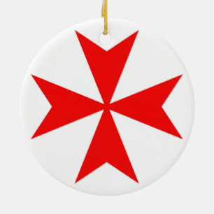 symbol för religion för malta templar riddareRö Julgransprydnad Keramik
