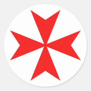 symbol för religion för malta templar riddareRö Runt Klistermärke