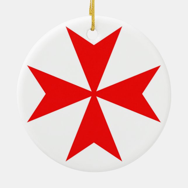 symbol för religion för malta templar riddareRöda Julgransprydnad Keramik (Baksidan)