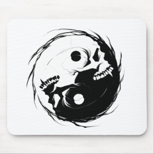 Symbol för religiösa av mörk yin-yang musmatta