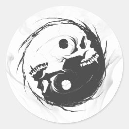 Symbol för religiösa av mörk yin-yang runt klistermärke