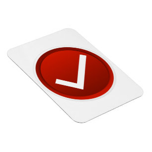 Symbol för röd bockmarkering magnet