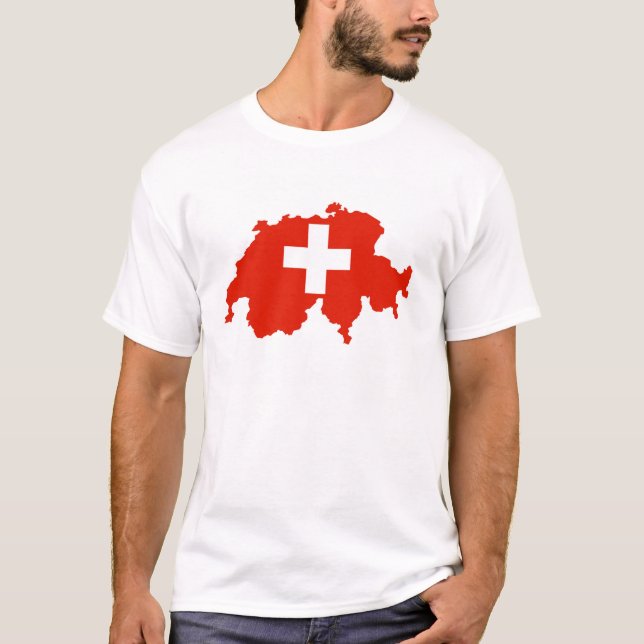 symbol för schweizare för karta för switzerland tee (Framsida)