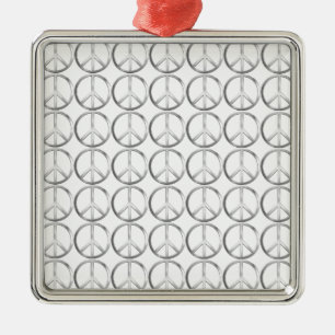 Symbol för silvermetallfred julgransprydnad metall