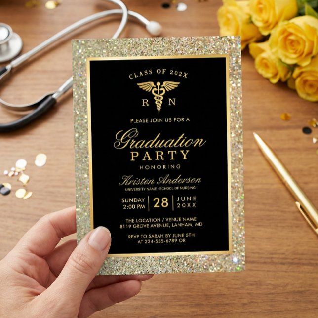 Symbol för sjuksköterskeskola Studentfest Inbjudningar (Skapare uppladdad)