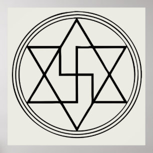Symbol för skydd av geometri i helig poster