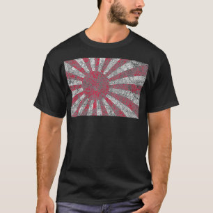 Symbol för Sol Stigning i Japans Flagga Stil  T Shirt