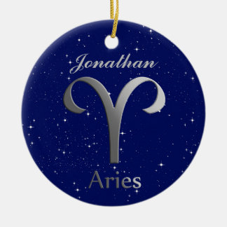 Symbol för Sol-tecken med Namn Julgransprydnad Keramik