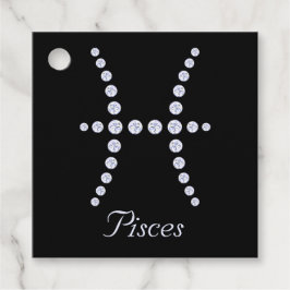 Symbol för Sparkly Diamond Pisces Gåvor Etiketter