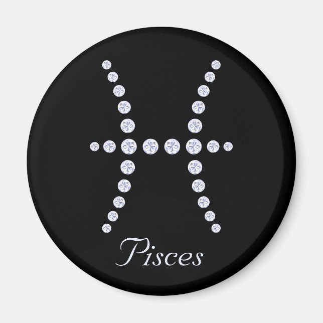 Symbol för Sparkly Diamond Pisces Magnet (Framsidan)