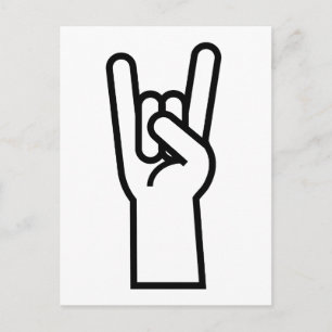 Symbol för sten och rullhandssymbol vykort