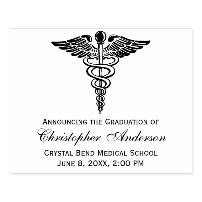 Symbol för student Mediccal Caduceus Stämpel (Tryck)