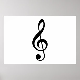 Symbol för TrebleklavG-Klav musikal Poster