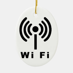 Symbol för Wi Fi Julgransprydnad Keramik