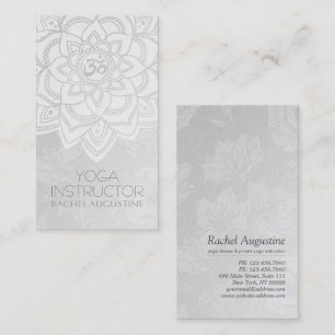 Symbol för YGA Instruktor White & Silver Mandala O Visitkort